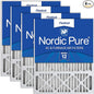 Nordic Pure 20x25x5 (Actual Size: 19 7/8 x 24 7/8 x 4 3/8) Honeywell/Lennox Replacement MERV 12 Air Filters 4 Pack