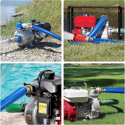 1" x 50 ft Backwash Hose for Swimming Pools, Heavy Duty PVC Lay Flat Water Discharge Hose,Durable Pool Drain Hose with Aluminum Pin Lug Fittings for Pump And Filters