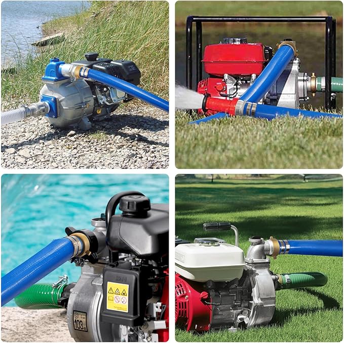 1" x 100 ft Backwash Hose for Swimming Pools, Heavy Duty PVC Lay Flat Water Discharge Hose,Durable Pool Drain Hose with Aluminum Pin Lug Fittings for Pump And Filters