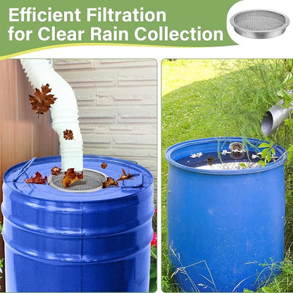 6" Rain Water Barrel Screen Filter - Rain Berral Vent Aluminum Mesh Cover for Rainwater Collection System, Keep Mosquitos and Debris Out of Rain Water Drum