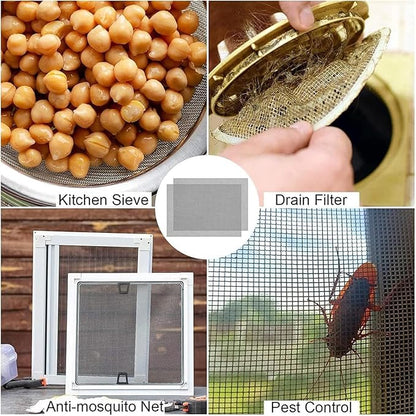 20 Mesh Stainless Steel Woven Wire, High-Density Ventilation Protecting Mesh, Rodent & Pest Proof Screen for Air Vents, Garden Enclosures, Window Screens, HVAC Filters