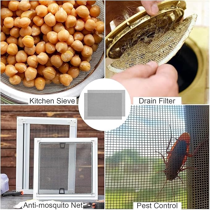 20 Mesh Stainless Steel Woven Wire, High-Density Ventilation Protecting Mesh, Rodent & Pest Proof Screen for Air Vents, Garden Enclosures, Window Screens, HVAC Filters