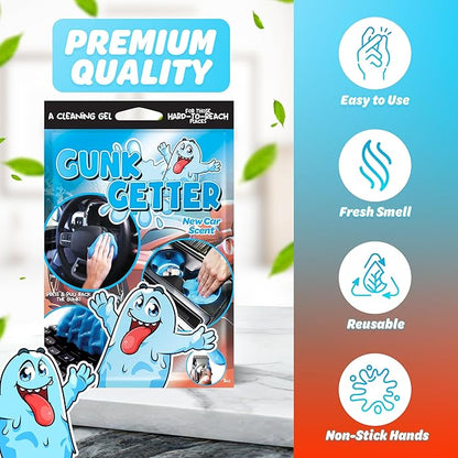 Cleaning Gel for Those Hard to Reach Places, Automotive Cup Holder Electronic Keyboard Office, Slime Gel Cleaner Dust Crumb Removal (New Car, 12 Pack)