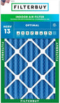 Filterbuy 14x25x4 Air Filter MERV 13 Optimal Smoke & Allergy Defense (1-Pack), Electrostatic Pleated HVAC AC Furnace Filters Replacement, Made in USA (Actual Size: 13.88 x 24.88 x 3.63)