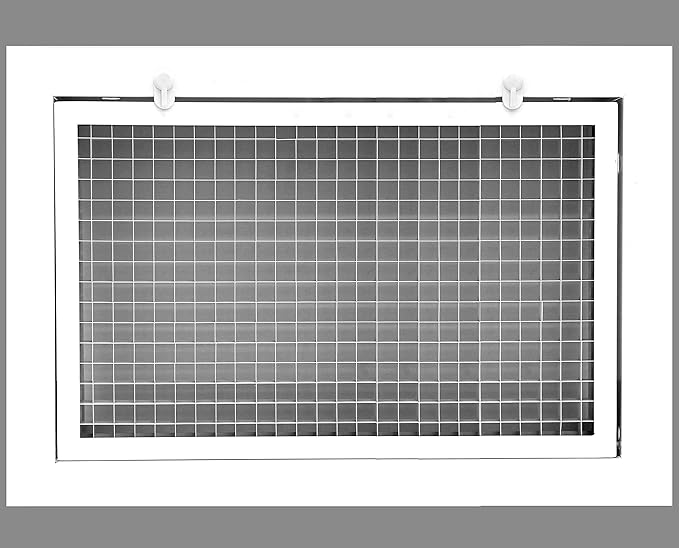 HVAC Premium 6" x 14" Cube Core Eggcrate Return Air Filter Grille for 1" Filter - Aluminum - White [Outer Dimensions: 8.5" x 16.5"]