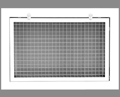 HVAC Premium 6" x 14" Cube Core Eggcrate Return Air Filter Grille for 1" Filter - Aluminum - White [Outer Dimensions: 8.5" x 16.5"]