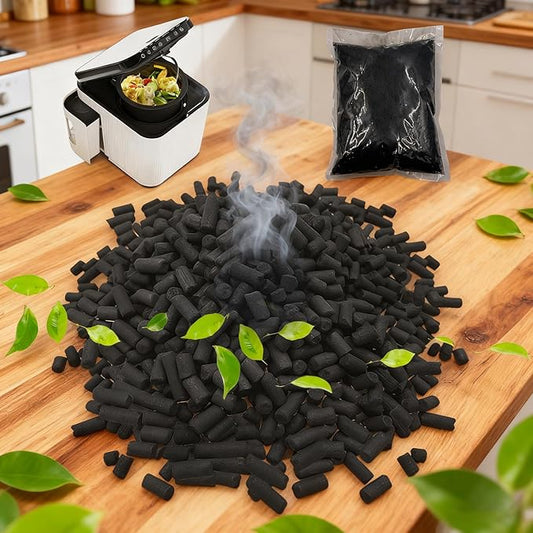 1.55 Pounds Oversized Pack Replacement Odor Absorbing Filter Refills for Smart Waste Kitchen Composter, Activated Charcoal for Electric Compost Bin Odor Control