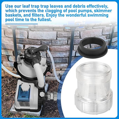 SF90110-1 Replacement Leaf Trap for Intex 1500 GPH Sand Filter Pump, Above Ground Pool Filter Pump Part Hose Connector with 11228 L-Shape O-Ring Gasket fit Intex 10 Inch Filter Pump