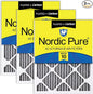 Nordic Pure 18x18x1 (Actual Size: 17 3/4 x 17 3/4 x 3/4) Furnace Air Filters MERV 10 Pleated Plus Carbon 3 Pack