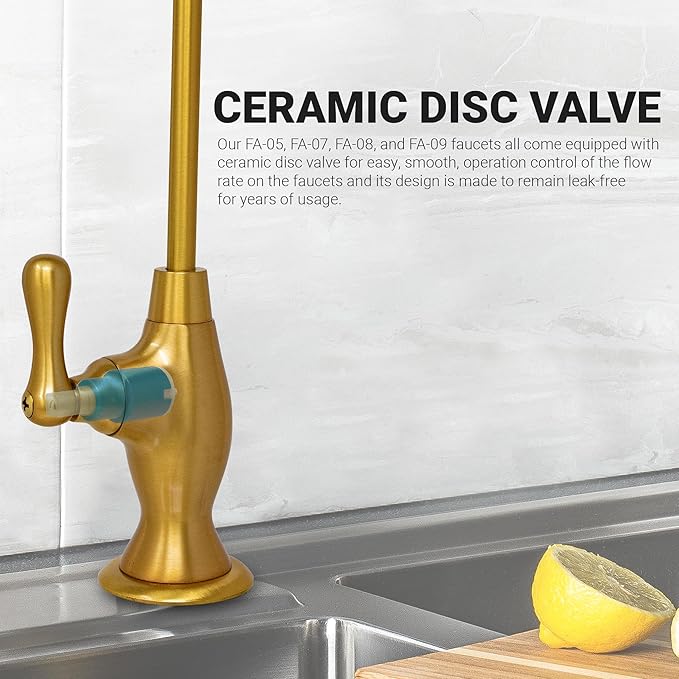 Metpure Non-airgap RO Faucet Reverse Osmosis Drinking Water Filtration System Water Dispenser Spout (Classic Bronze). Vase Style with Faucet Wrench.