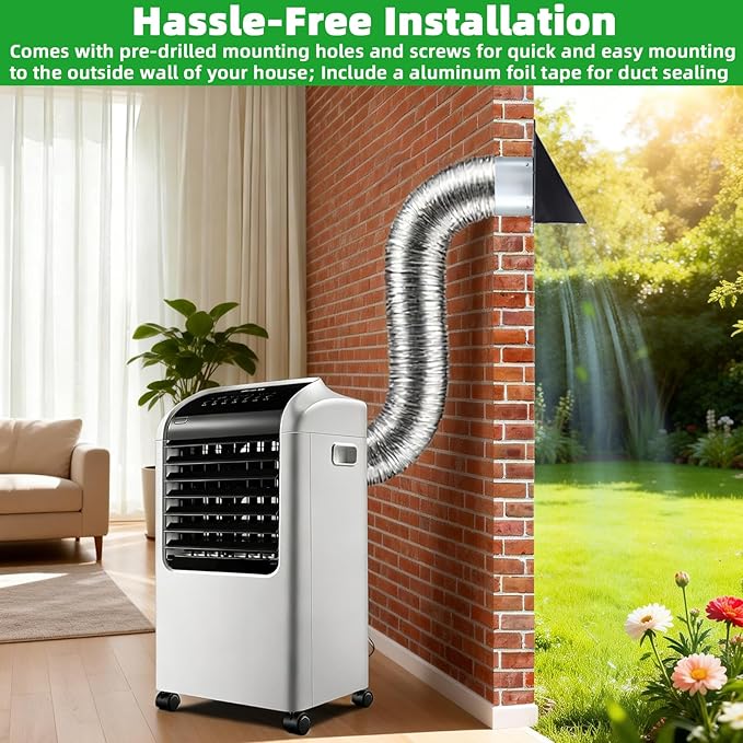 3 Inch Dryer Vent Cover Outside with Mesh & Cushioned Flap,Metal Wall Vent Exhaust Vent Cover,Exterior Dryer Vent Hood Wall Mount Extractor Vent,Outdoor Dryer Vent Cover for Laundry AC Air Vents-Black