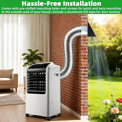 3 Inch Dryer Vent Cover Outside with Mesh & Cushioned Flap,Metal Wall Vent Exhaust Vent Cover,Exterior Dryer Vent Hood Wall Mount Extractor Vent,Outdoor Dryer Vent Cover for Laundry AC Air Vents-Black