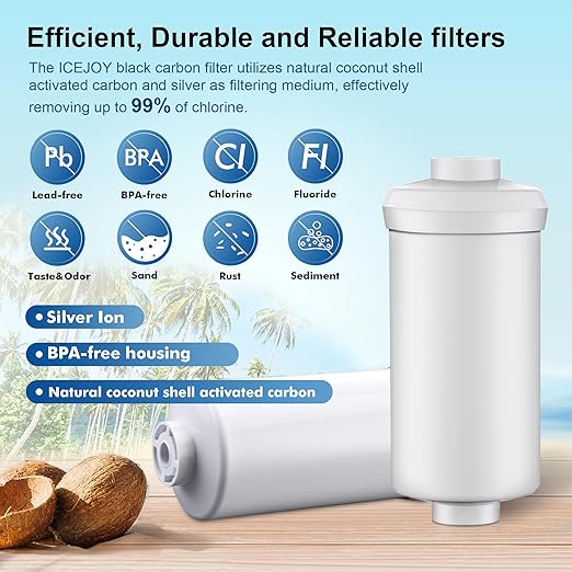 IceJoy 6-Stage Filtration Water Filters(Set of 2) for Water Filter System - Replacement for Berkey® PF-2® Fluoride Filters, Berkey® and Other Gravity Water Filter System, NSF/ANSI 42 Certification