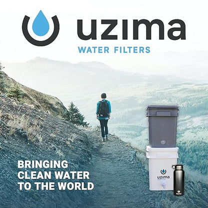 Uzima UZ-2 Camping Water Filter and Drinking Water Filter System, Portable Camping Essentials Purification Gear for Glamping, Hiking, and Hunting Essentials
