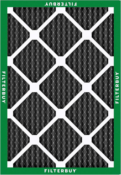 Filterbuy 15x20x1 Air Filter MERV 10 Odor & Allergy Defense with Activated Carbon (3-Pack), Electrostatic Pleated HVAC AC Furnace Filters Replacement, Made in USA (Actual Size: 14.50 x 19.50 x 0.75)