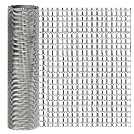 10 Mesh Stainless Steel Mesh Screen 304, 15.7'' x 147''(40cm x 375cm) Metal Mesh Screen, Rust Free Wire Screen Mesh, 2mm Hole Easy to Cut for Air Vent Mesh, Window Screen, BBQ, Craft DIY