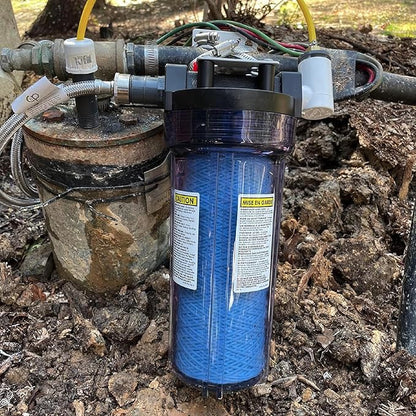 Deluxe Well Water Filter System, Eliminate Rotten Egg & Sulfur Smell, Remove Iron & Sediments, Works on Any Size Well 4" & Above