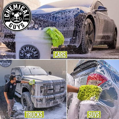 Chemical Guys Car Cleaning Kit, Complete Car Wash Kit with Soap, Wash Bucket, 3-16 oz Car Care Cleaners, Interior and Exterior Cleaning Essentials, 8 Item Detailing Set