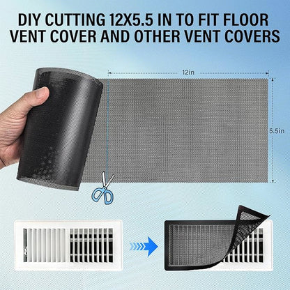 39x5.5 inch Customizable DIY Floor Vent Covers, Magnetic PVC Vent Mesh for Wall, Ceiling & Home Floor, PC Case Dust Mesh Filter