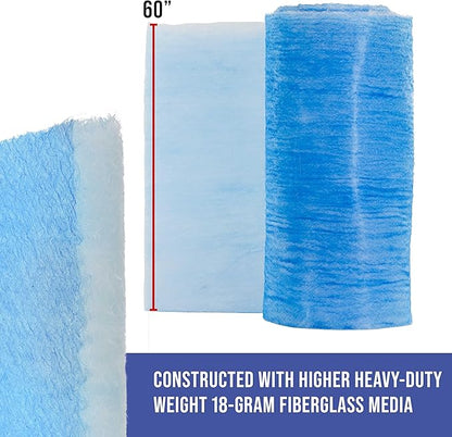 Master Airbrush Elite Paint Spray Booth Exhaust Filter Roll 60" x 200' - 18 Gram Heavy-Duty Fiberglass Paint Arrestor for Filtering Overspray Particles in Auto Body Shops & Refinish Booths