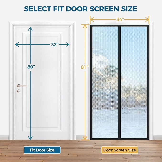 Magnetic Thermal Insulated Door Curtain - Fit Door Size 32x80 Inch Waterproof Bubble Wrap Door Cover Light Filtering Screen Door, Keep Warm in Winter Cool in Summer, Kid & Pet Friendly