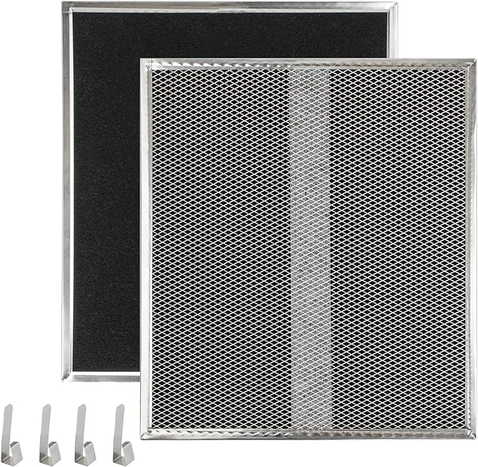 Upgrade HPF30 Charcoal Range Hood Non-Ducted Filter (with Clips), for Broan Nutone S97020466 Series Range Hood 14.6” x 12.8” x 0.14” Traps Odors Grease Filters Type XC - 2 Pack