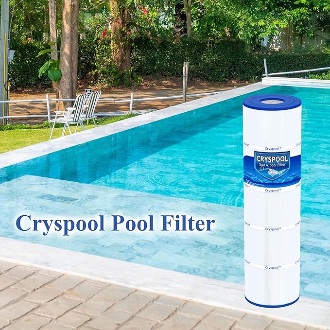Cryspool® 07077 Filter Compatible with CCP420, Clean and Clear Plus 420, PCC105-PAK4, R173576, C-7471, 178584, 817-0106, FC-6470, 4×105 Sq. Ft Pool Filter Cartridges, L×OD: 26-1/16"×7”, 4 Pack
