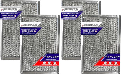 Air Filter Factory Grease Filter PFILB002MRFO Replacement For Sharp Microwave 12-Layer Aluminum Grease Filters 4-Pack