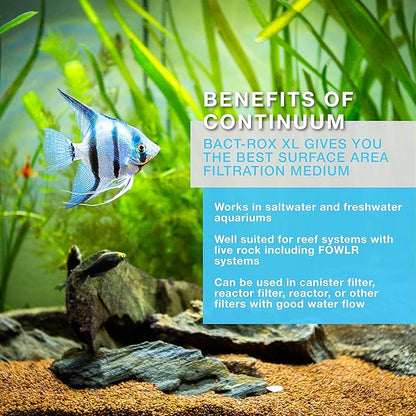 Continuum Aquatics "Bact-Rox XL", Extra Large Sized, High-Porosity Filtration Media for Aquariums, 250 ml
