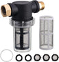 JOEJET Garden Hose Filter, Sediment Filter Attachment for Pressure Washer Inlet Water, Inline Water Filter for Garden Hose with 40 Mesh and 100 Mesh Screen, 2 Pack O-Ring