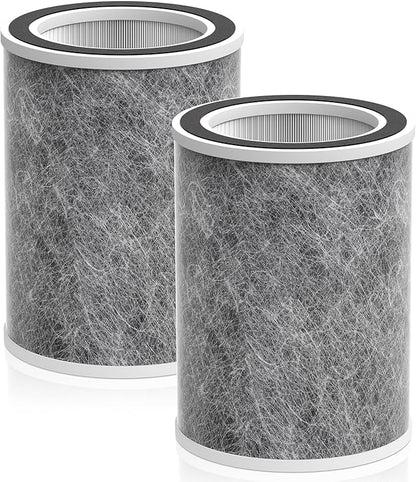 HP201 Replacement Filter Compatible with Shark HP201/HP202/HP232/UA205/AP1000 and for Shark HC501, HC502 Air Purifier MAX, 3-in-1 HEPA Air Filter, Part # HE2FKBAS HE2FKBASMB, 2 Pack