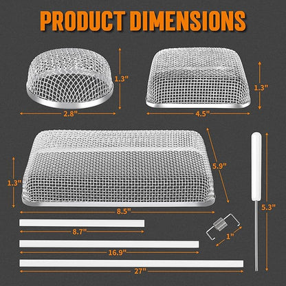 TONDA RV Furnace Vent Screen, Bug Screens Heater Vent Cover for Camper with Installation Tool and Silicone Rubber, 4 Pack