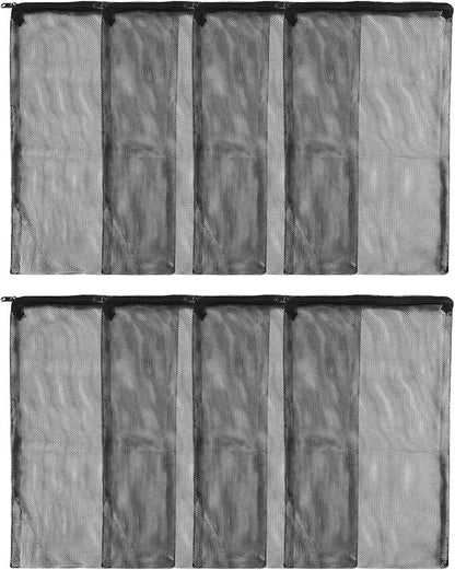 Pawfly 8 Pack Aquarium Filter Media Bags, Fine Mesh Filter Bag with Plastic Zipper Aquarium Media Bag for Activated Carbon, Bio Filter Balls and Filter Stones (15" x 10")