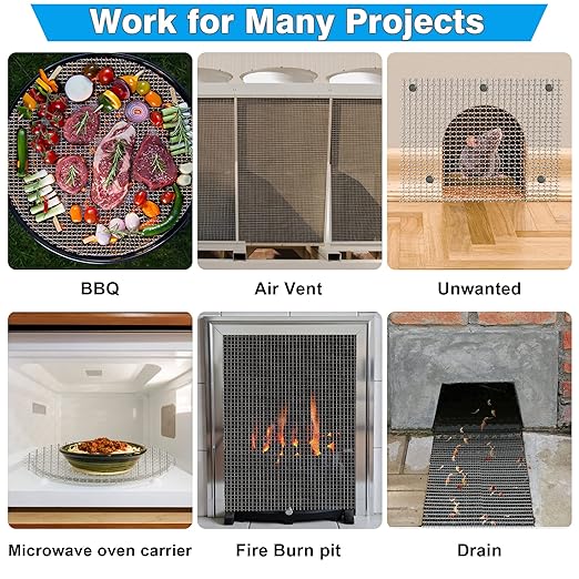 Valchoose Upgraded 2Pack Mesh Screen Crimped 304, 5 Mesh 11 X 14.2 inch, Not Easy Falling Off Metal Mesh Woven, Pretty Sturdy Wire Mesh Not Rusty, Stainless Steel Mesh Flexible, Heat Resisting