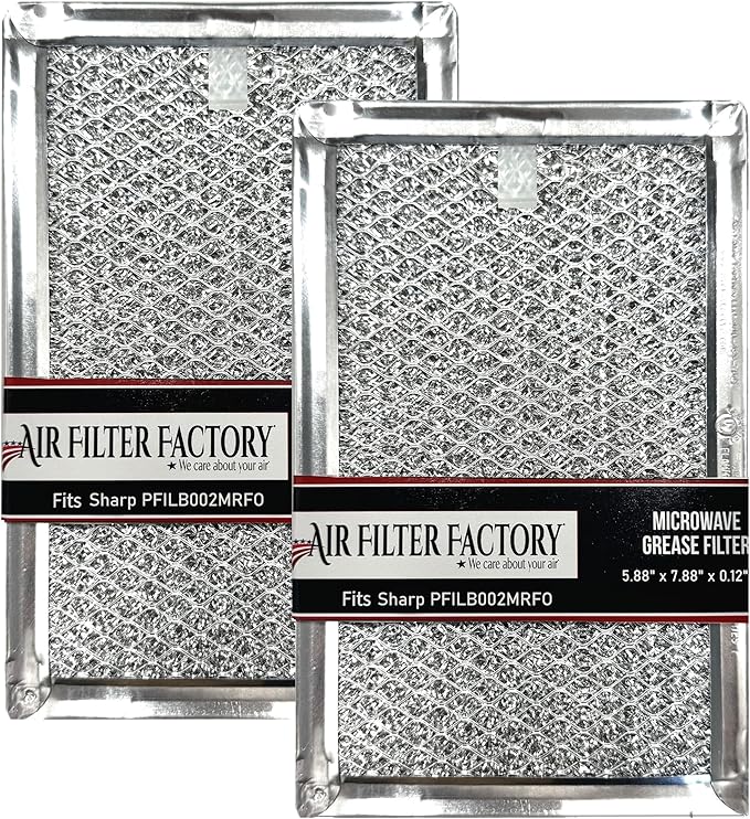 Air Filter Factory Grease Filter PFILB002MRFO Replacement For Sharp Microwave 12-Layer Aluminum Grease Filters 2-Pack