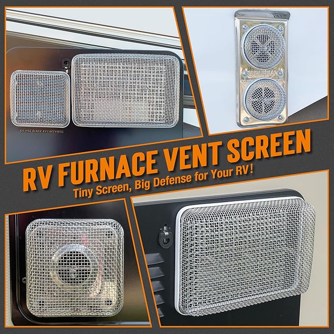 TONDA RV Furnace Vent Screen, Bug Screens Heater Vent Cover for Camper with Installation Tool and Silicone Rubber, 4 Pack