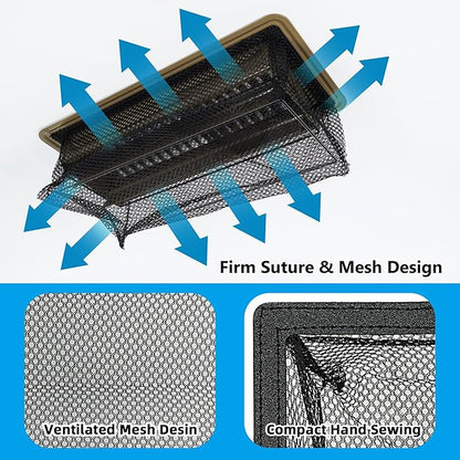 Floor Vent Screen Net 2''x12'', Air Vent Filter Mesh for Home Floor, Floor Register Cover Traps Catches Coin, Toys, Pet Food and Hair, Keeps Duct Cleaning - with Spreader Frame 4 Pack