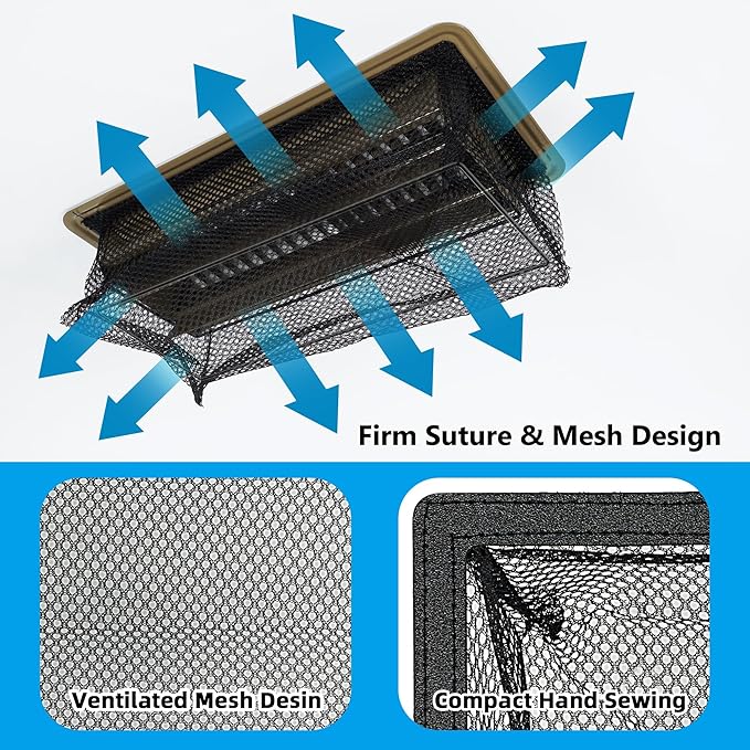 4 x 8'' Floor Vent Cover Trap, Floor Vent Screen Net for Home Floor, Air Vent Filter Mesh Catches Coin, Toys, Pet Food and Hair, Keeps Duct Cleaning - with Spreader Bar 4 Pack