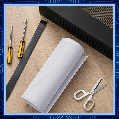 Woanger 1 Pcs 1000 x 300 mm DIY PC Case Dust Filter PC Fan Mesh Filter Air Vent Covers PVC Dustproof Cover with Magnetic Sticker for Computer Chassis Speaker and More, 0.03 Inch Hole
