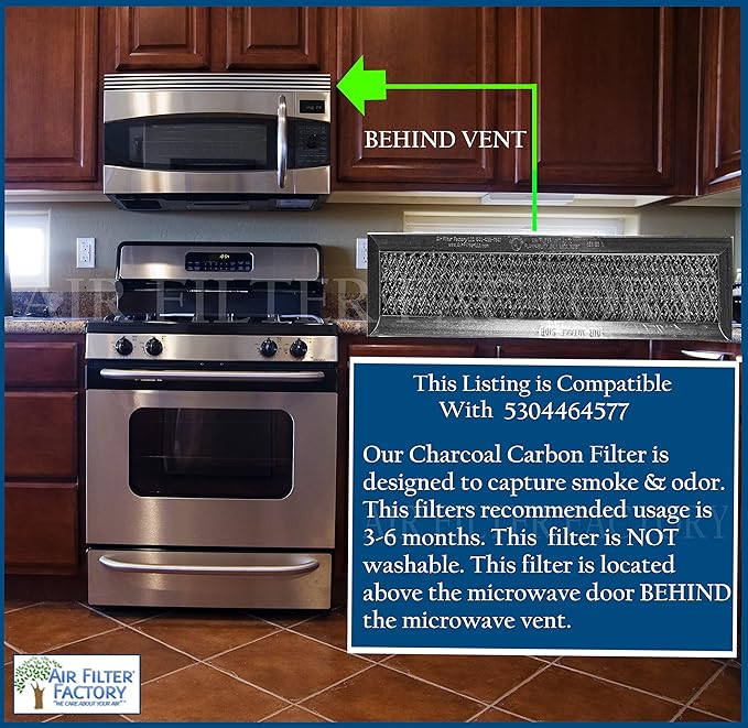 Air Filter Factory Charcoal Filter 5304464577 Replacement For Frigidaire Microwave Oven Charcoal Carbon Filters 2-Pack