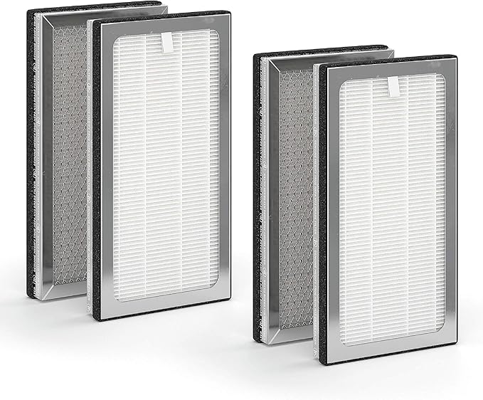 Medify MA-15 Set Genuine Replacement Filter for Allergens, Smoke, Wildfires, Dust, Odors, Pollen, Pet Dander | 3 in 1 with Pre-filter, HEPA H13 and Activated Carbon | Removal to 0.1 Microns | 2-Pack