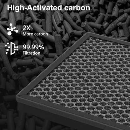 AP303 AP304 Replacement Filters, Compatible with DAYETTE ＆ FRESHDEW Air Purifier AP303/AP304, H14 HEPA Filter with Activated Carbon, 4 Pack (Wildfire Filter)