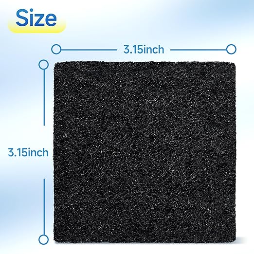 20 Packs 3.15x3.15x0.32 Inch Odor Absorbing Filter Refills for EKO Trash Cans, Activated Charcoal Deodorizer Compatible with EKO Step & Touchless Garbage Cans with Built-in Filter Compartment