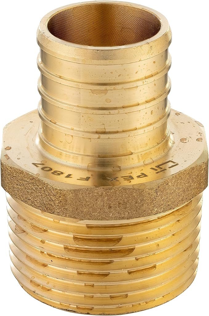 (Pack of 5) Pex 3/4 Inch x 3/4 Inch Male NPT Adapter Brass Crimp Fittings,(PEX1807021-5PCS)