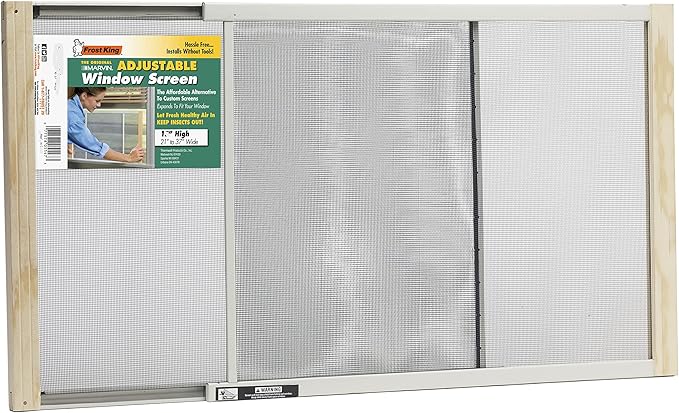 Frost King AWS1837SP WB Marvin Adjustable Window Screen, 18in High x Fits 21-37in Wide