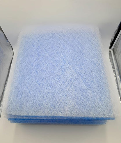 Paint Booth Exhaust Fiberglass Filter, Blue/White Paint Arrestor for Spray Booth (50/case, 25" x 20")
