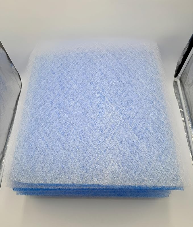 Paint Booth Exhaust Fiberglass Filter, Blue/White Paint Arrestor for Spray Booth (500/case, 24" x 24")