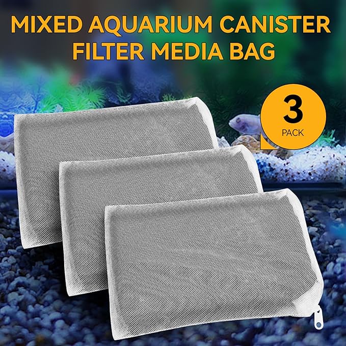 3 Pack 8 Oz Pro-C Mixed Aquarium Canister Filter Media Bag (Activated Carbon + Zeolite) for Penn-Plax Cascade Filter Parts, Also fits Eheim ECCO, Eheim Pro/Pro II, AquaClear 500 and FilStar Canisters