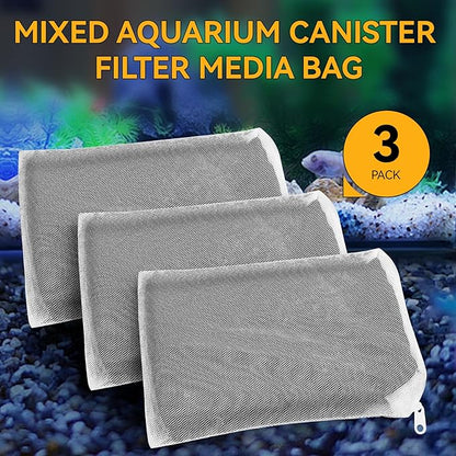 3 Pack 8 Oz Pro-C Mixed Aquarium Canister Filter Media Bag (Activated Carbon + Zeolite) for Penn-Plax Cascade Filter Parts, Also fits Eheim ECCO, Eheim Pro/Pro II, AquaClear 500 and FilStar Canisters