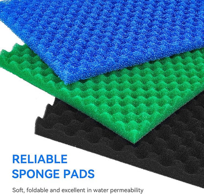 Foam Aquarium Filter Coarse Sump Filter Sponge Cut to Fit Bio Sponge Filters Media Foam Pad Replacement for Aquaneat Sponge Filter Foam for Aquarium Fish Tank Sump Pond 20/30/40 ppi（3 Pack）
